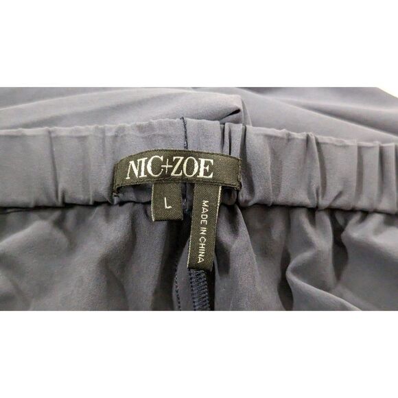 Tech Stretch By Nic + Zoe Womens Size L Dark Indigo 4-Way Stretch Ankle Pants - Picture 9 of 10